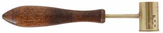 English Shot Dipper,
adjustable brass cup, calibrated in ounces of shot,
patterned from an antique, made in the U.S.A.
